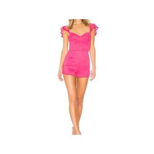 Revolve By The Way Hot Pink Lace Romper XS NWT